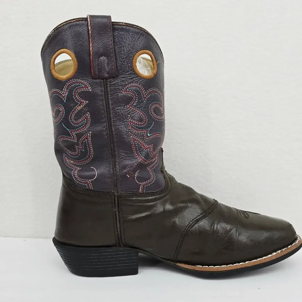 Smoky Mountain Girl's Western Cowgirl Boots Purple Brown 6.5